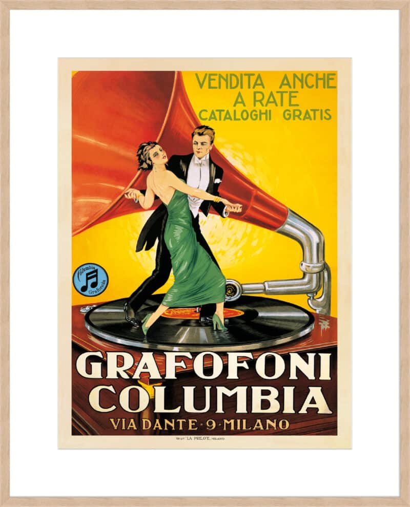 Grafofoni Columbia 1920 - 10cm Mount Board Box Natural