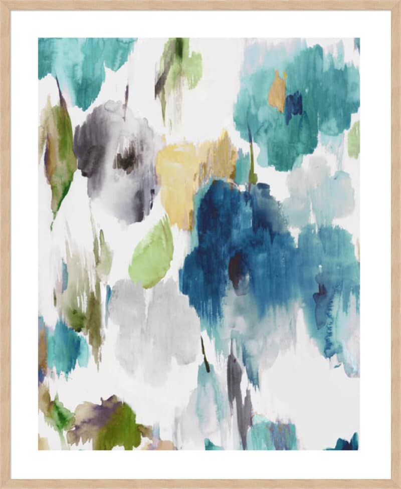 Abstract Flower Pattern II - 5cm White Border Box Natural