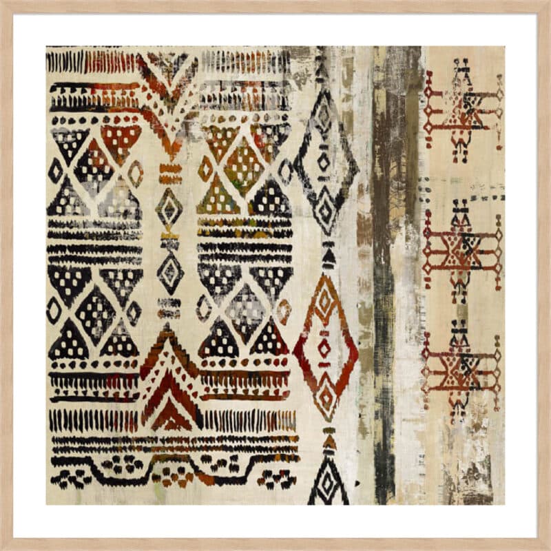 African Patterning III - 5cm White Border Box Natural
