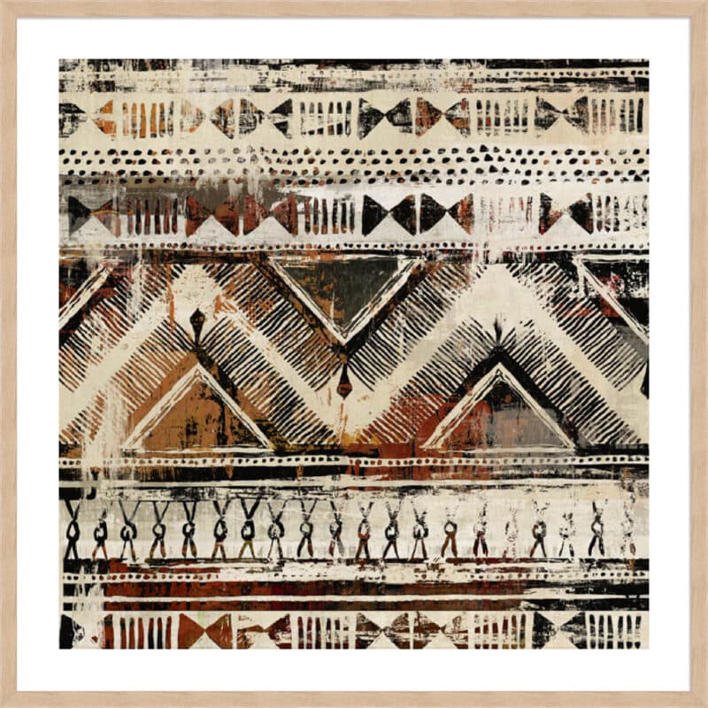 African Patterning II - 5cm White Border Box Natural