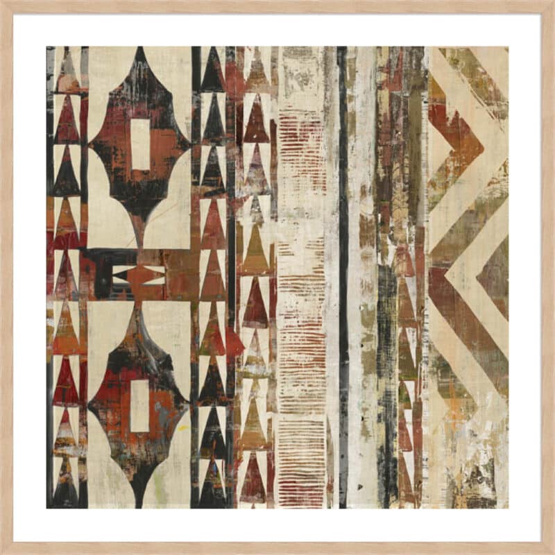 African Patterning I - 5cm White Border Box Natural