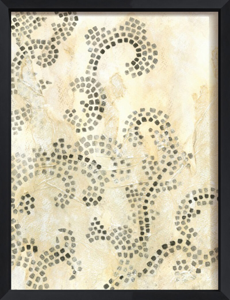 Antique Mosaic II - Canvas on Board Black Shelf