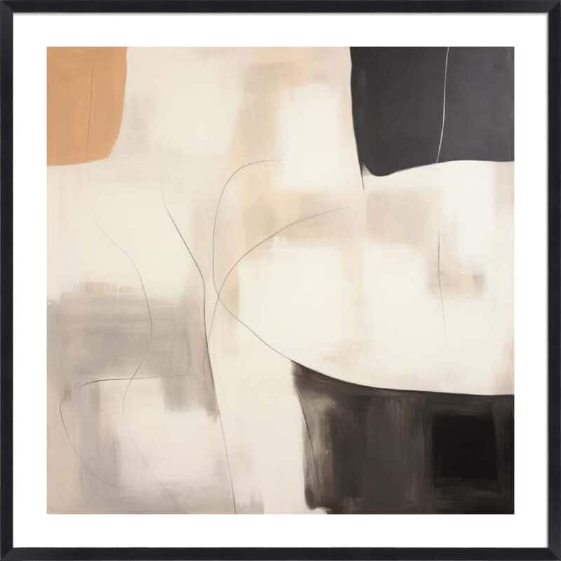 Bold Minimalist Abstraction II - 5cm White Border Box Black