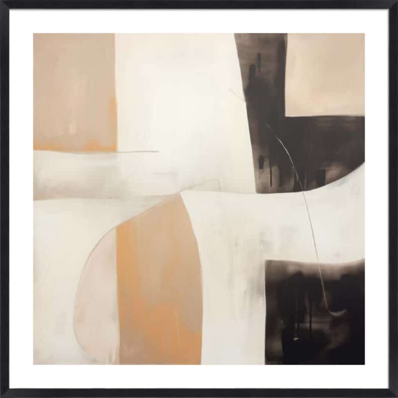 Bold Minimalist Abstraction I - 5cm White Border Box Black