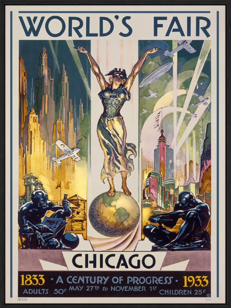 Chicago Worlds Fair 1933  - Canvas Gallery Black