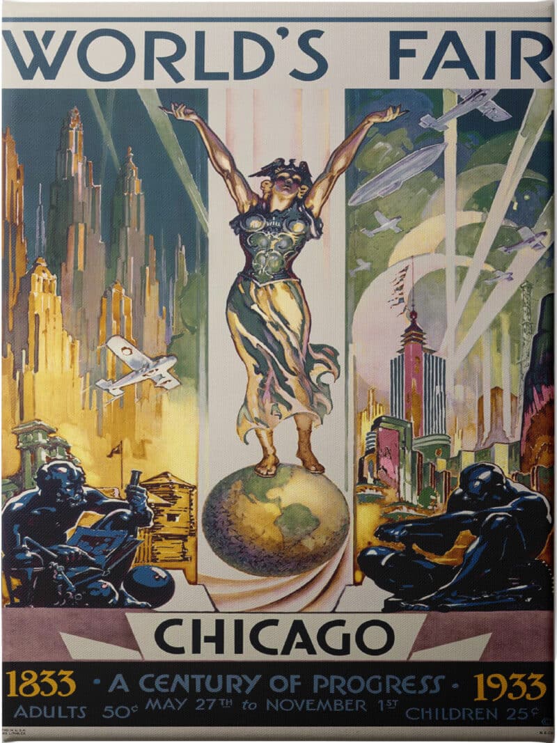 Chicago Worlds Fair 1933  - Unframed Canvas Unframed Canvas