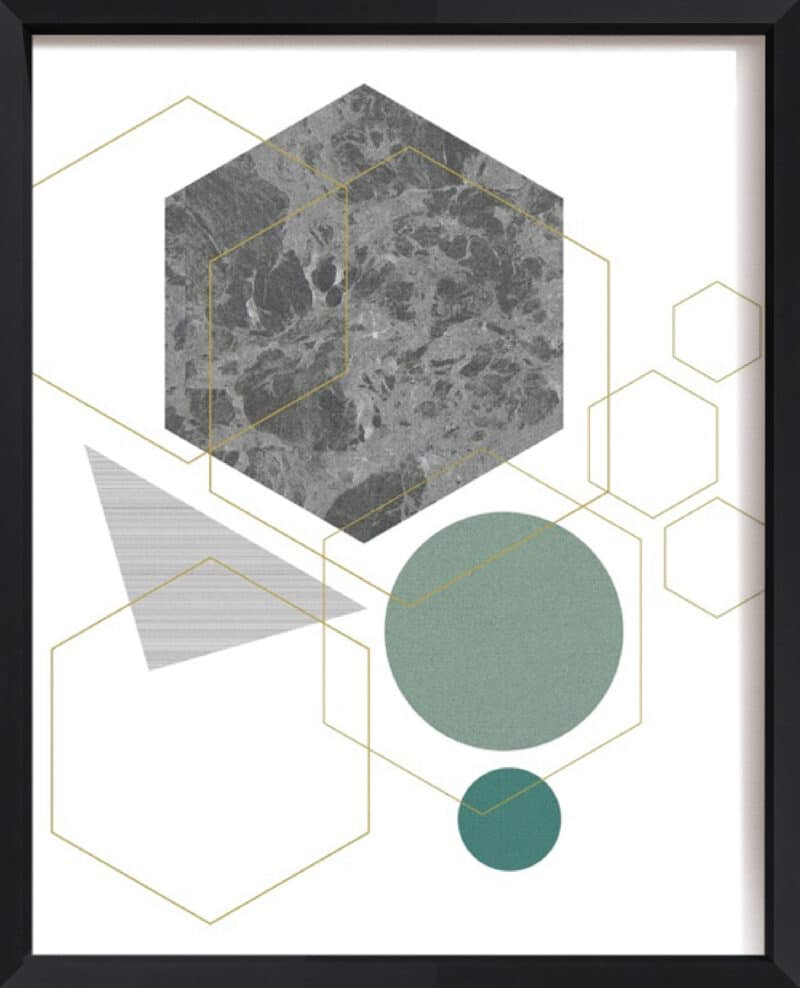 Marbled Deco II - Canvas on Board Black Shelf