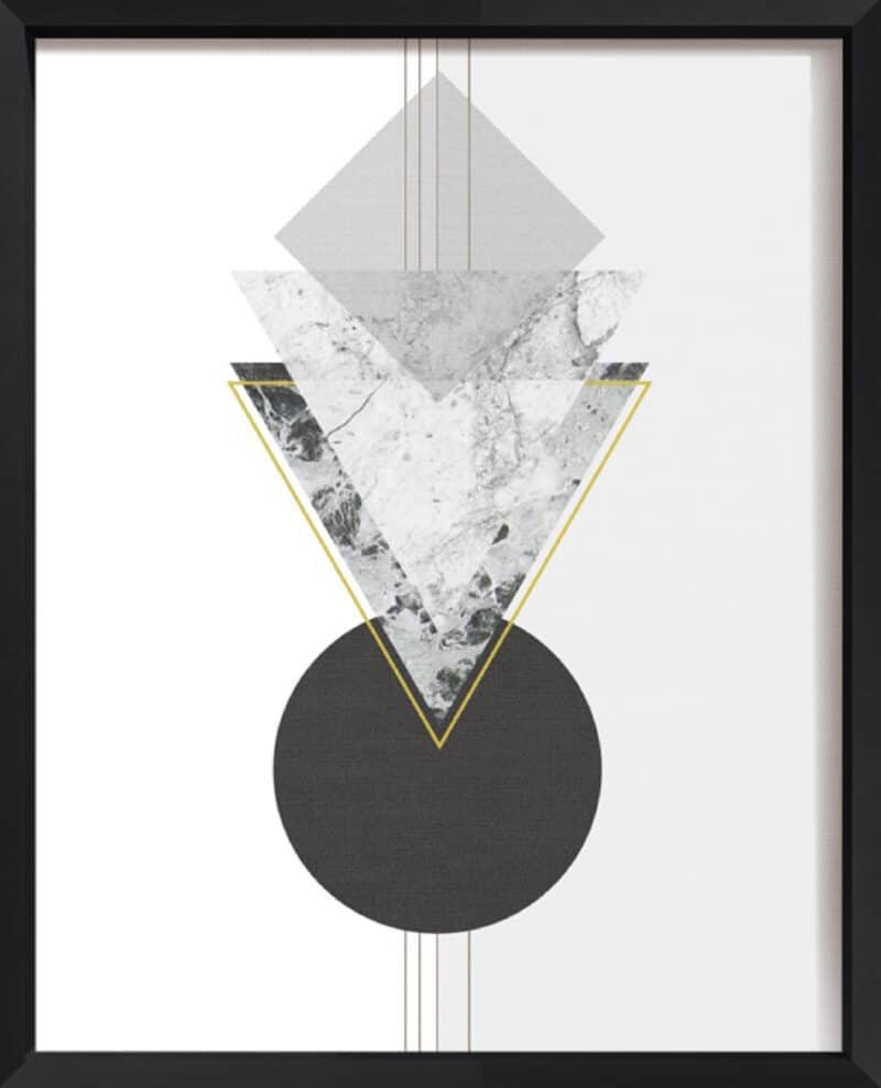 Marbled Deco I - Canvas on Board Black Shelf