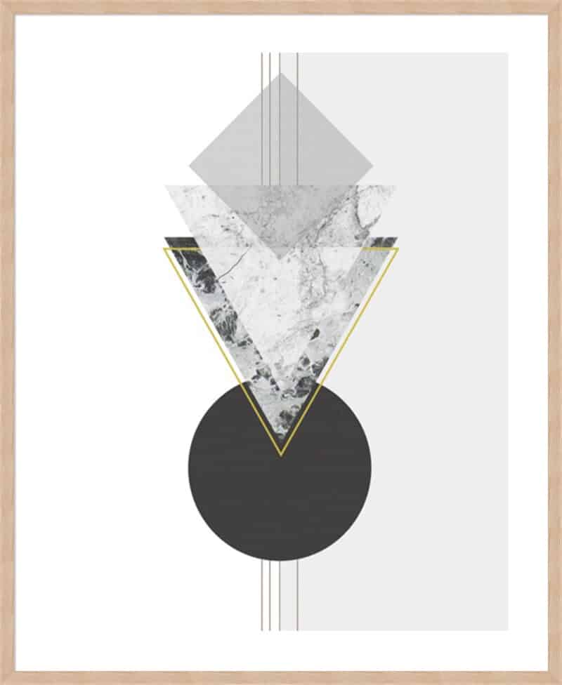 Marbled Deco I - 5cm White Border Box Natural