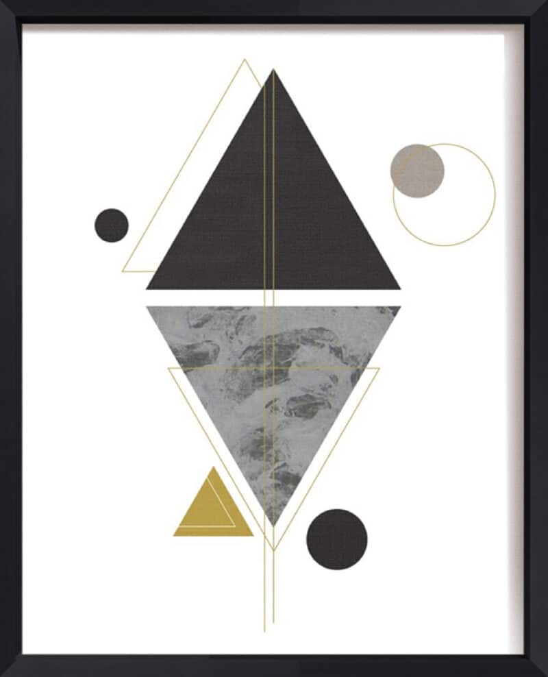 Marbled Deco VI - Canvas on Board Black Shelf