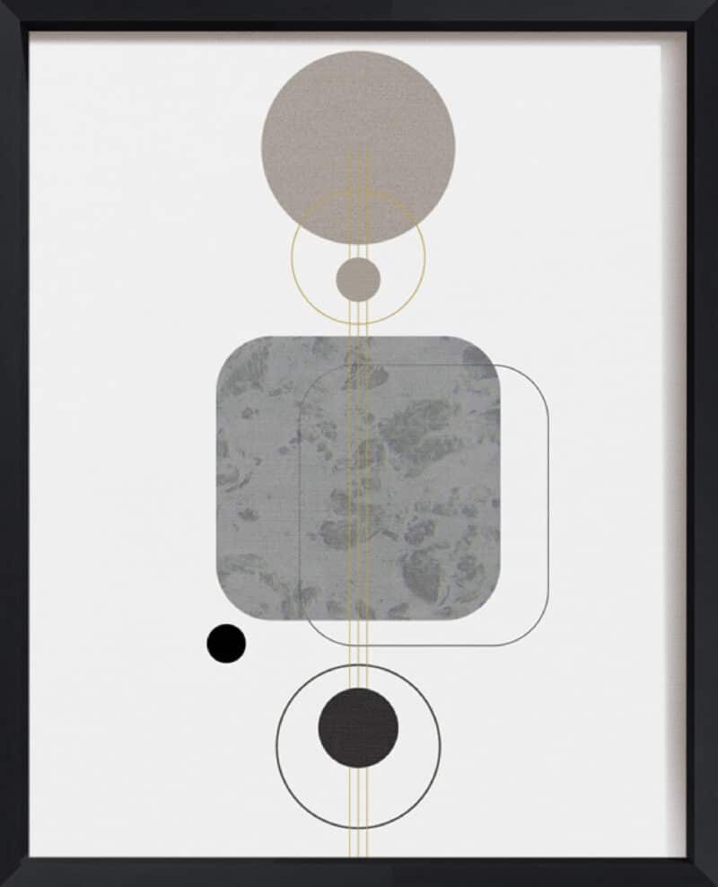 Marbled Deco V - Canvas on Board Black Shelf