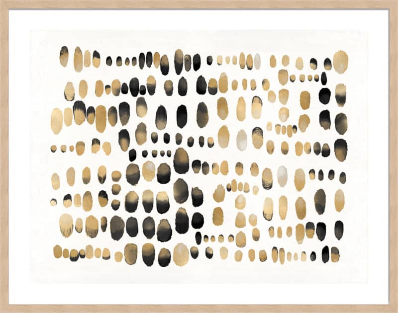 Playfull Gold and Black III  - 5cm White Border Box Natural