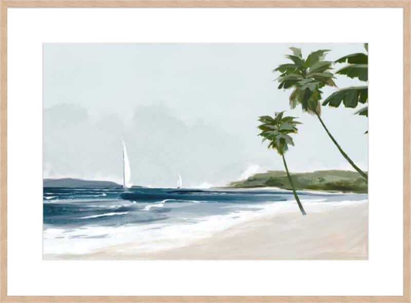 Secluded Palm Beach - 10cm Mount Board Box Natural