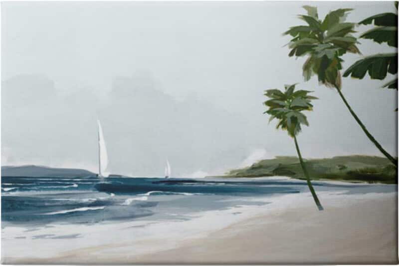 Secluded Palm Beach - Unframed Canvas Unframed Canvas