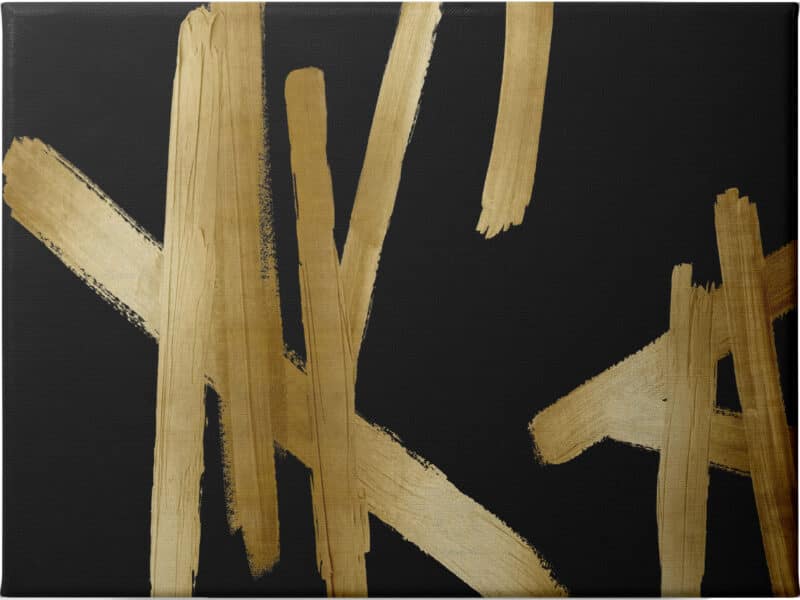 Strokes Gold on Black - Unframed Canvas Unframed Canvas