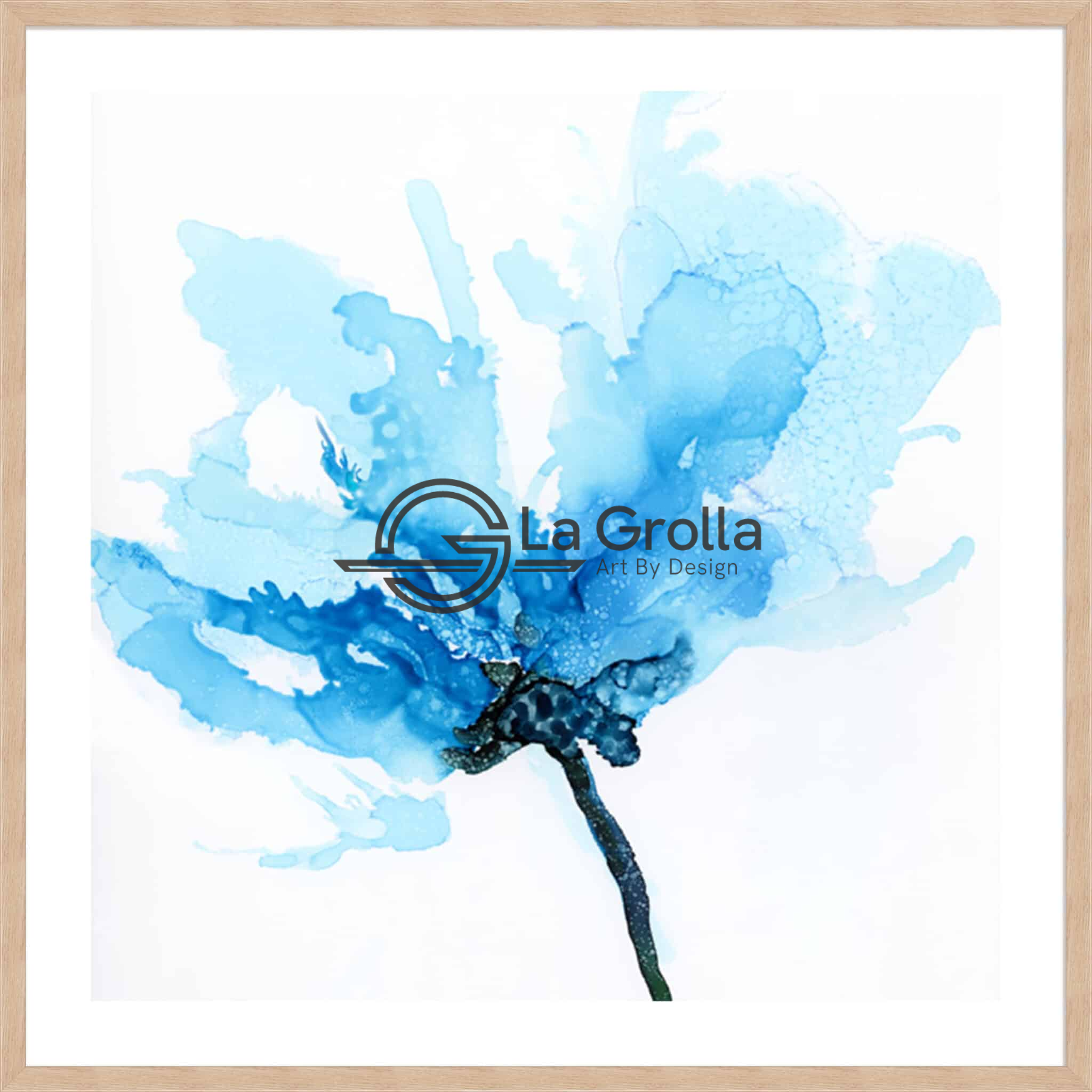 Blue Poppy II - 5cm White Border - La Grolla