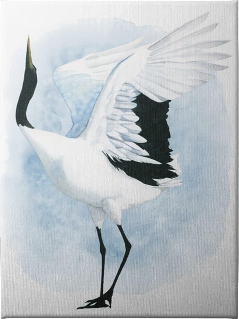 Dancing Crane I - Unframed Canvas Unframed Canvas