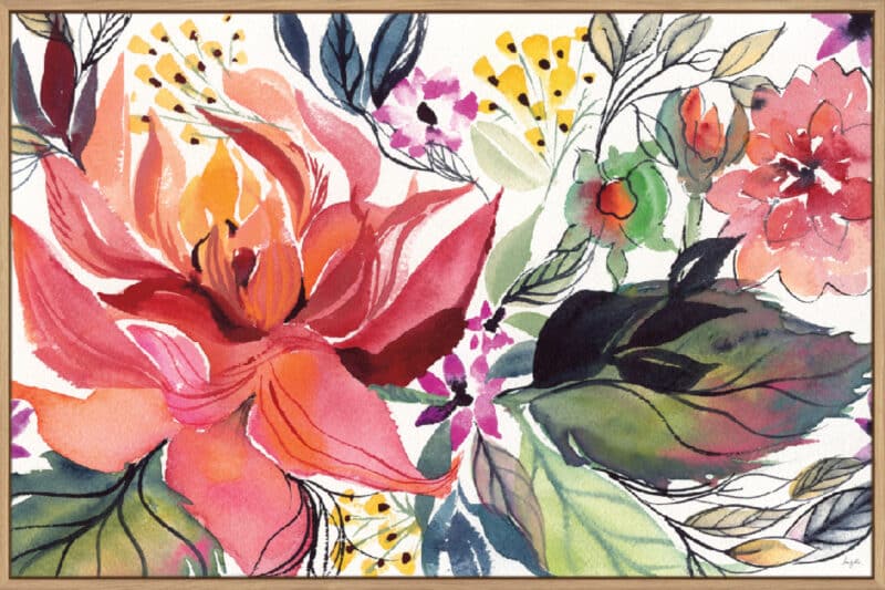 Flame Floral - Canvas Gallery Natural