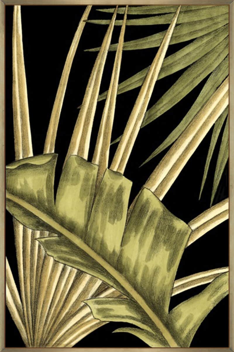 Rustic Tropical Leaves III - Canvas Gallery Champagne