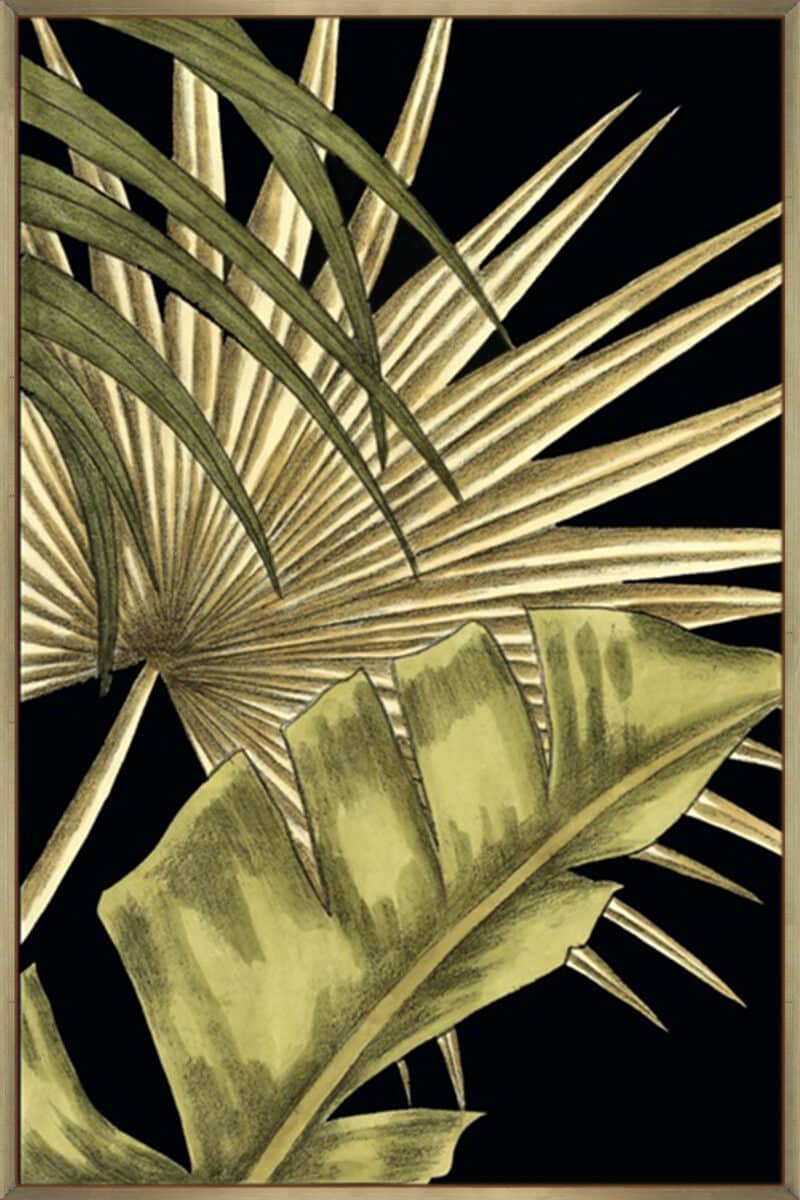Rustic Tropical Leaves II - Canvas Gallery Champagne
