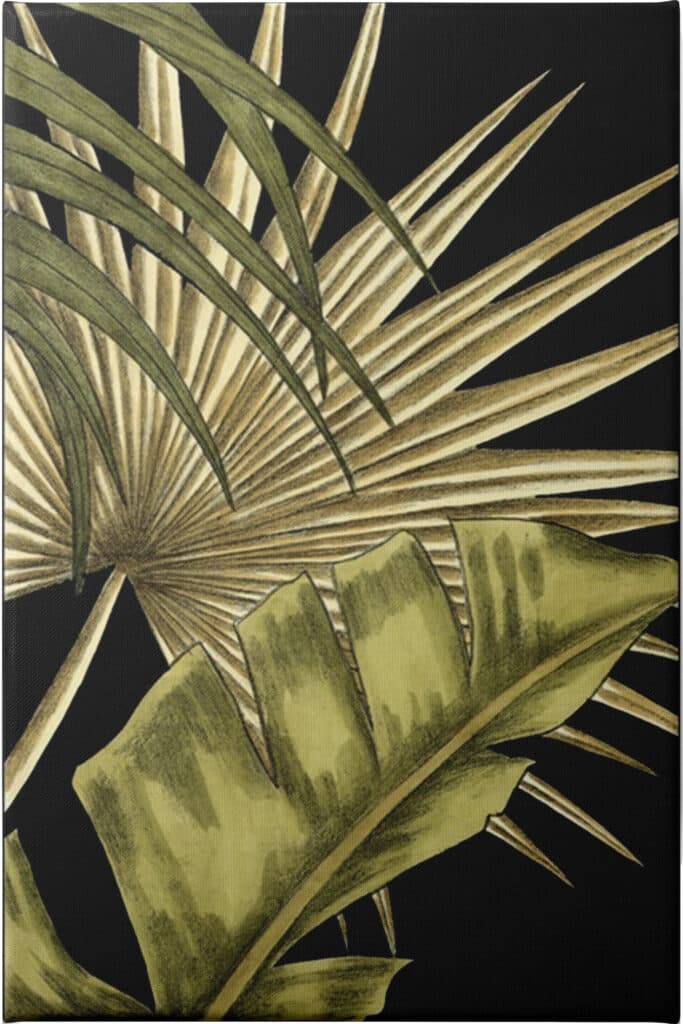 Rustic Tropical Leaves II - Unframed Canvas - La Grolla