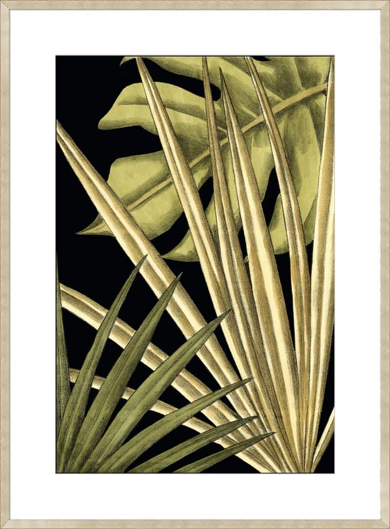 Rustic Tropical Leaves IV - 10cm Mount Board Sm. Box Champagne
