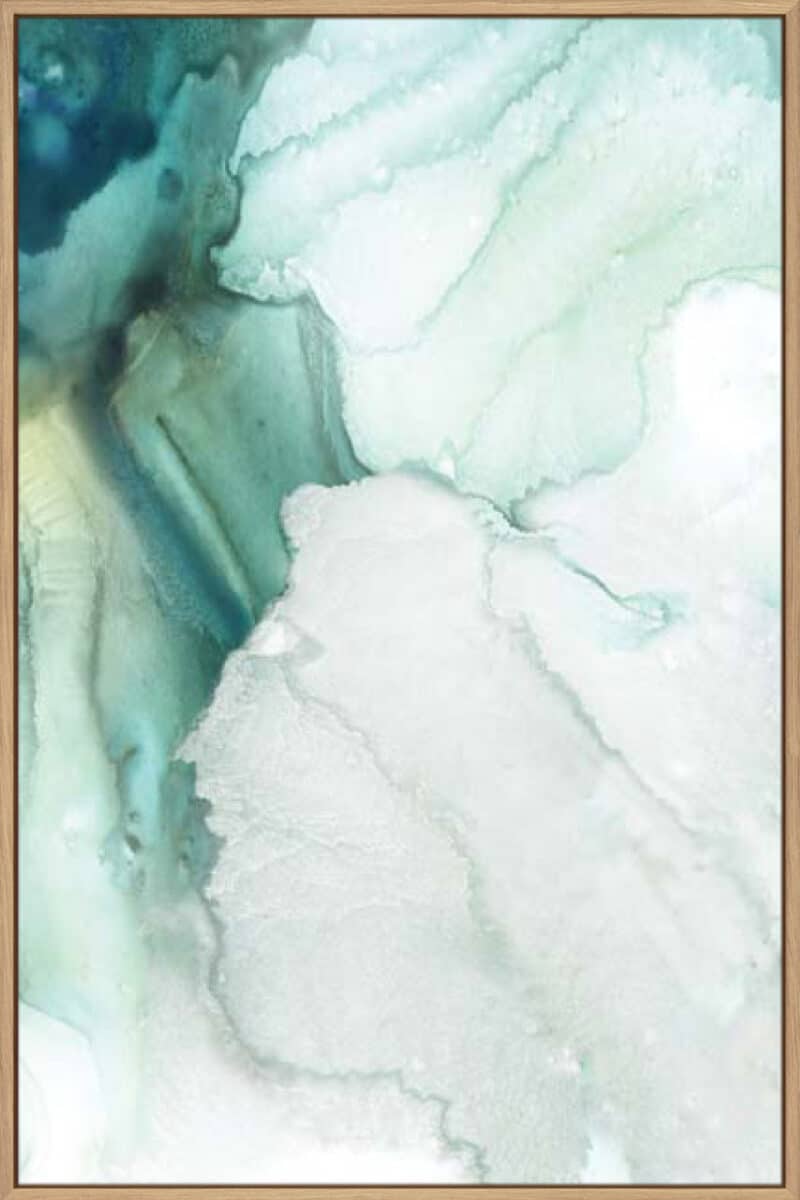 Folding Teal Sheer I - Canvas Gallery Natural