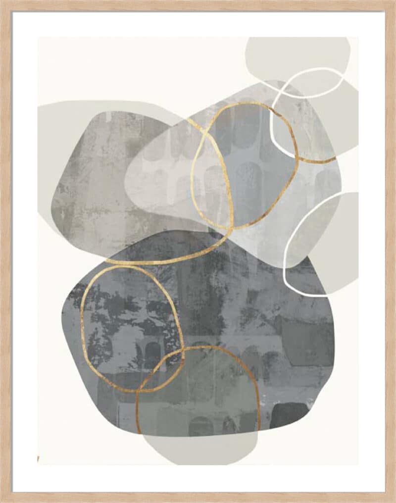 Grey Effervescent I - 5cm White Border Box Natural