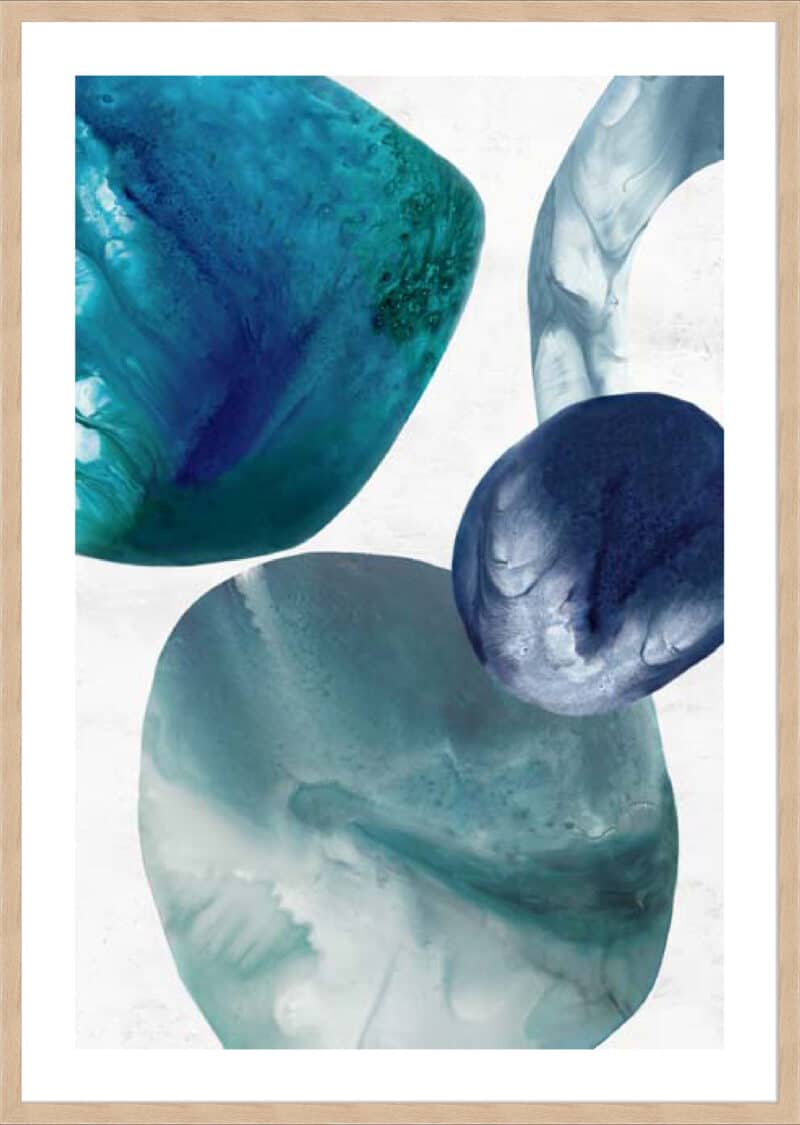 Organic Blue Rocks II - 5cm White Border Box Natural