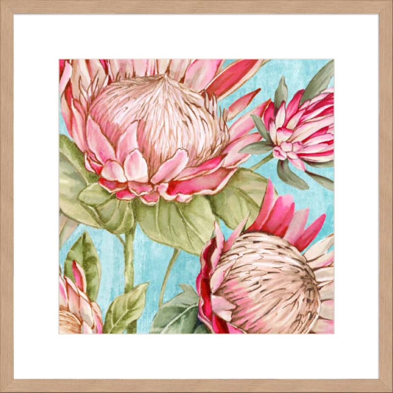 Popping King Protea I - 10cm Mount Board Lg. Box Natural