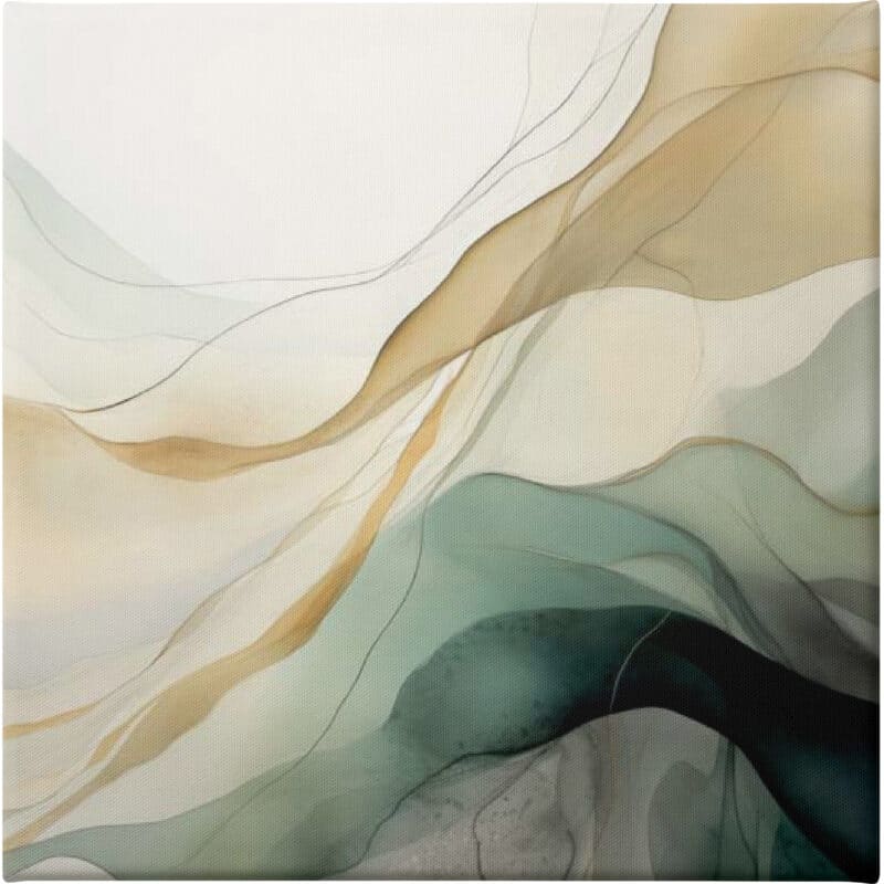 Abstract Green Splash I - Unframed Canvas Unframed Canvas