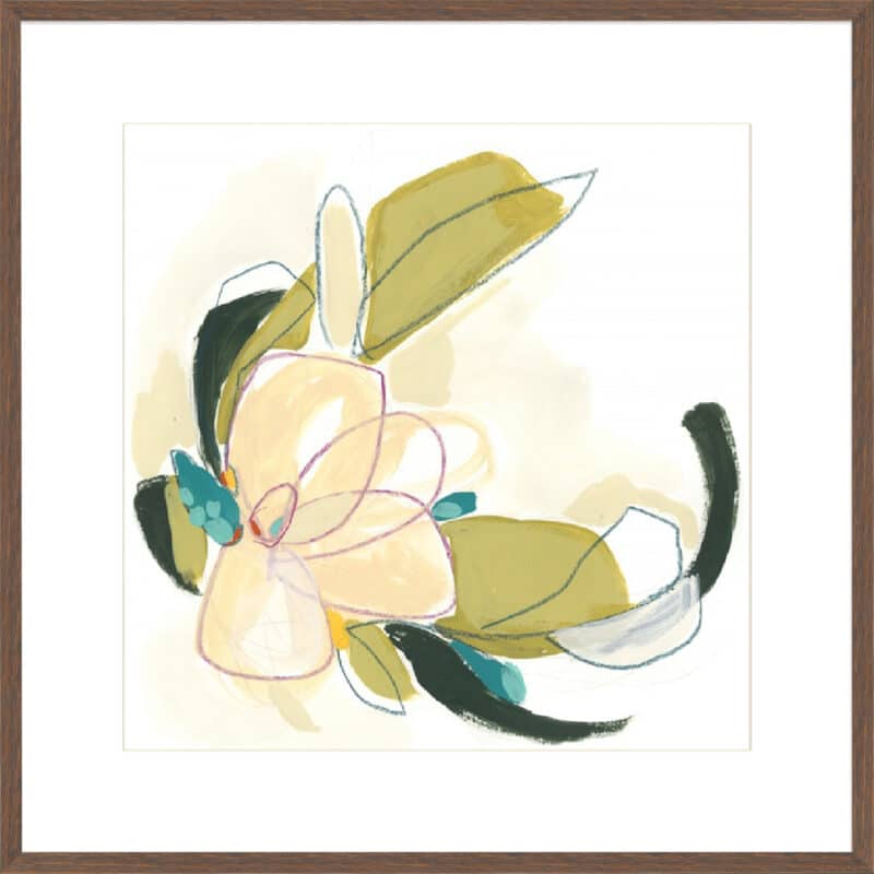 Abstract Orchid III - 10cm Mount Board Box Walnut