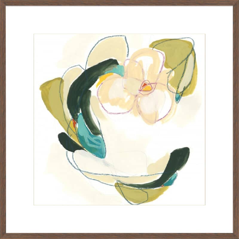 Abstract Orchid I - 10cm Mount Board Box Walnut