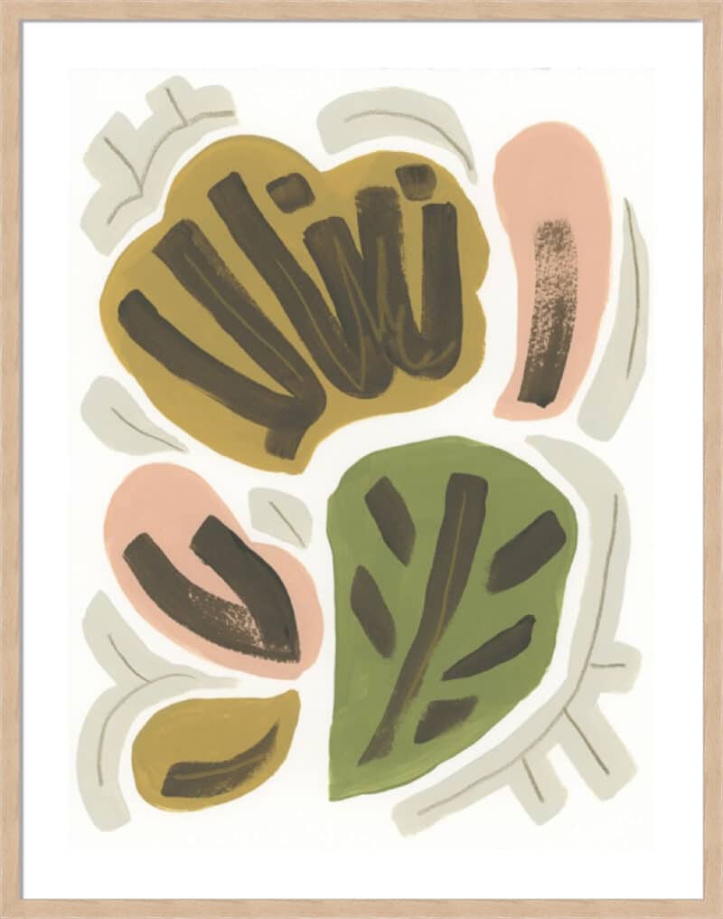 Hojas II - 5cm White Border Box Natural