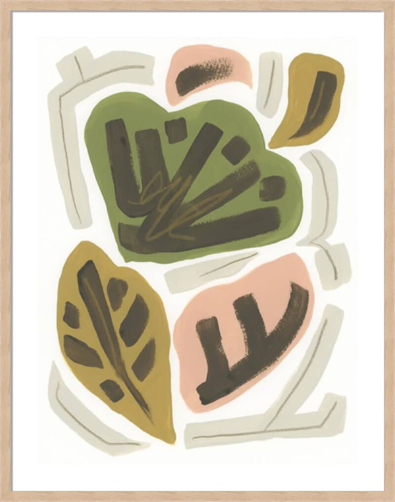 Hojas I - 5cm White Border Box Natural