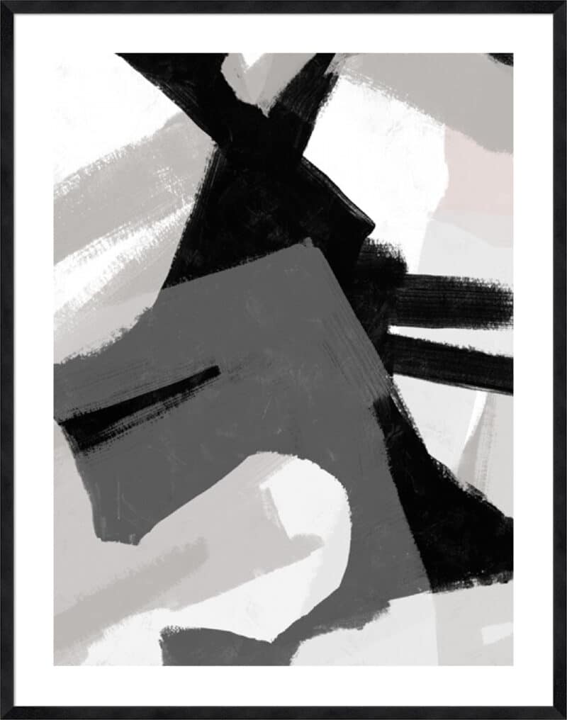 Interlocking Rhythm II - 5cm White Border Sm. Black Woodgrain