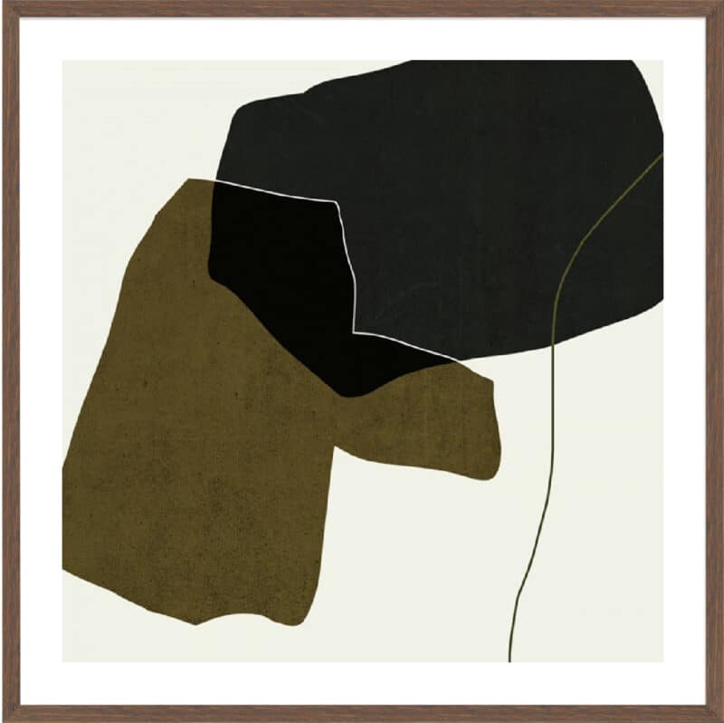 Shape Silhouettes II - 5cm White Border Box Walnut