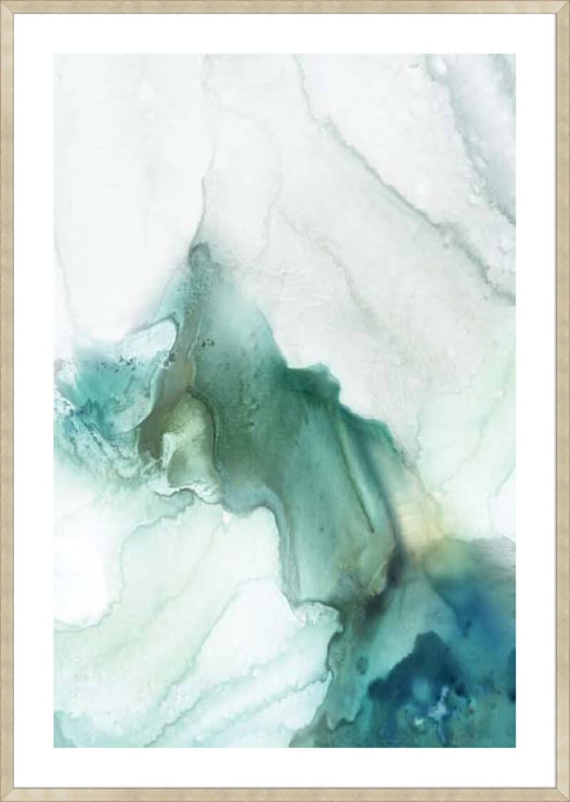 Sheer Teal II - 5cm White Border Sm. Box Champagne