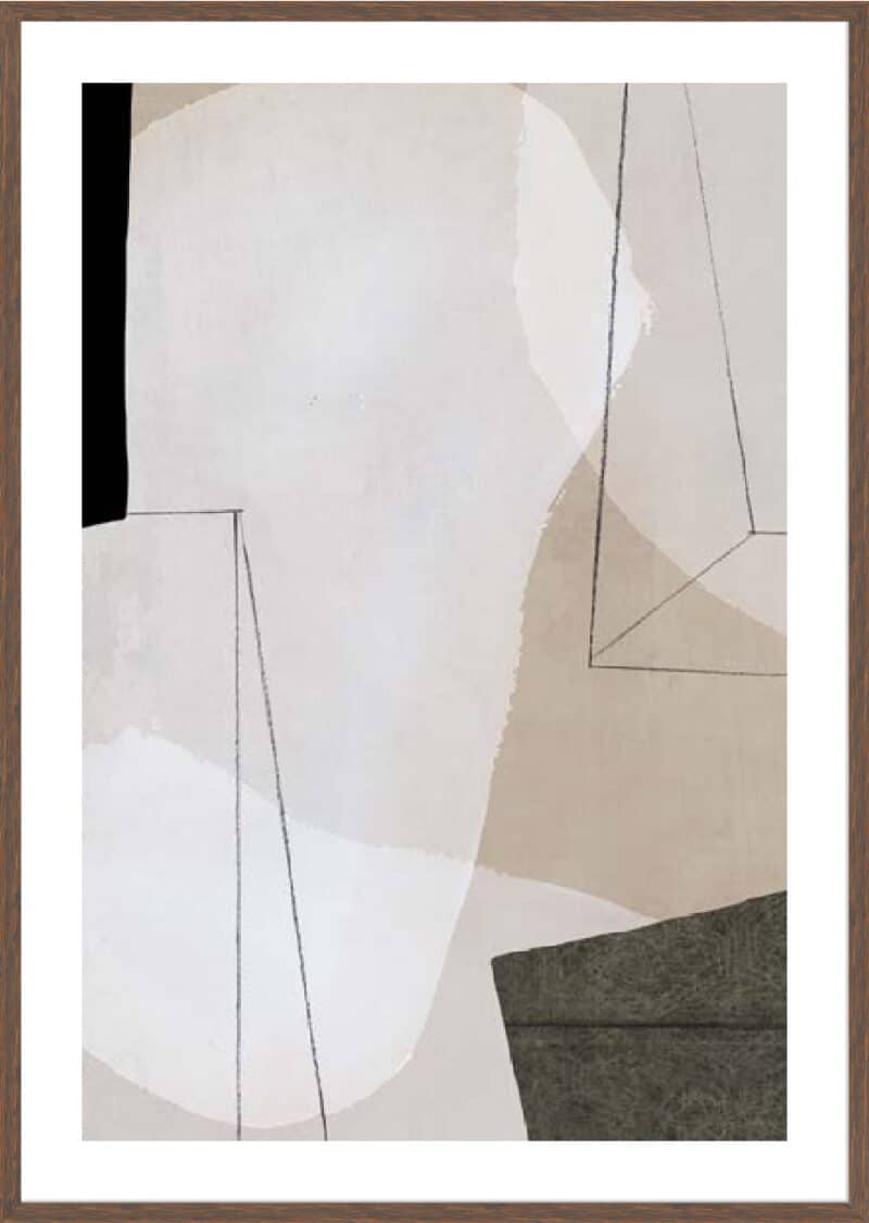 Transparent I - 5cm White Border Box Walnut