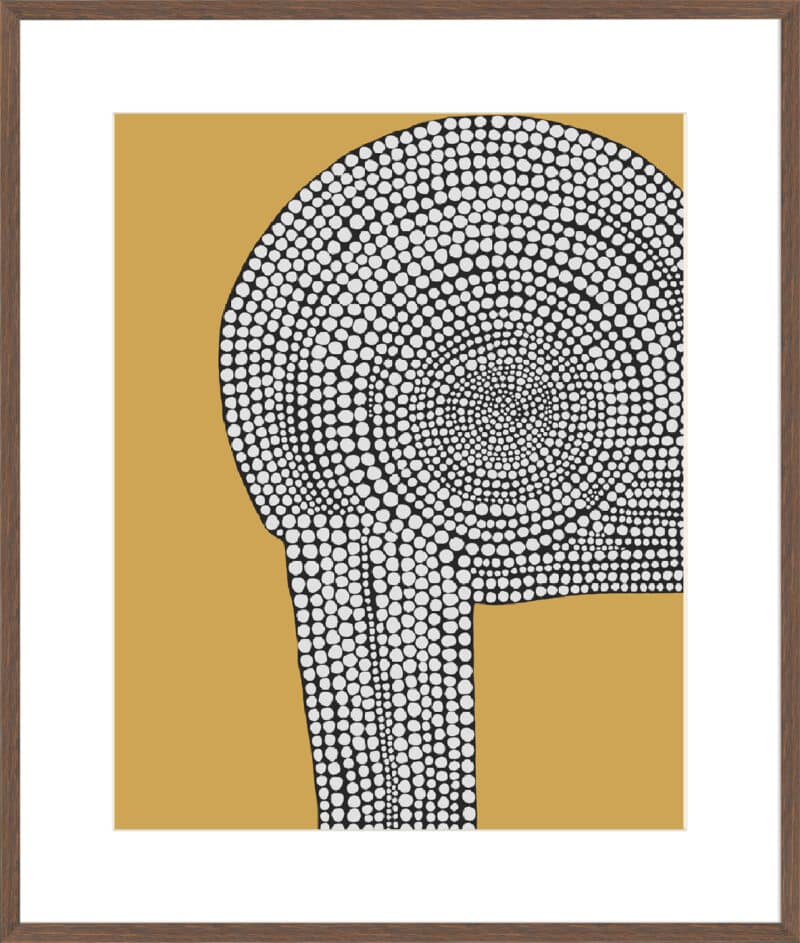 Aboriginal Abstract 3 - 10cm Mount Board Box Walnut