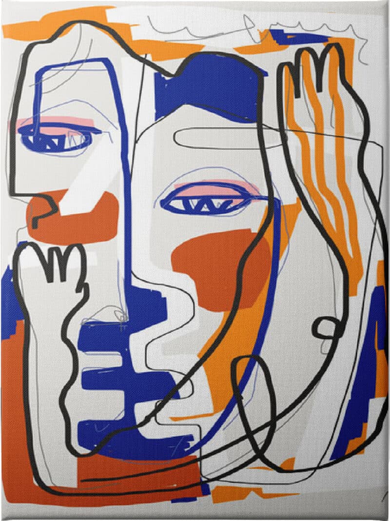 Abstract Line Art Romance - Unframed Canvas Unframed Canvas