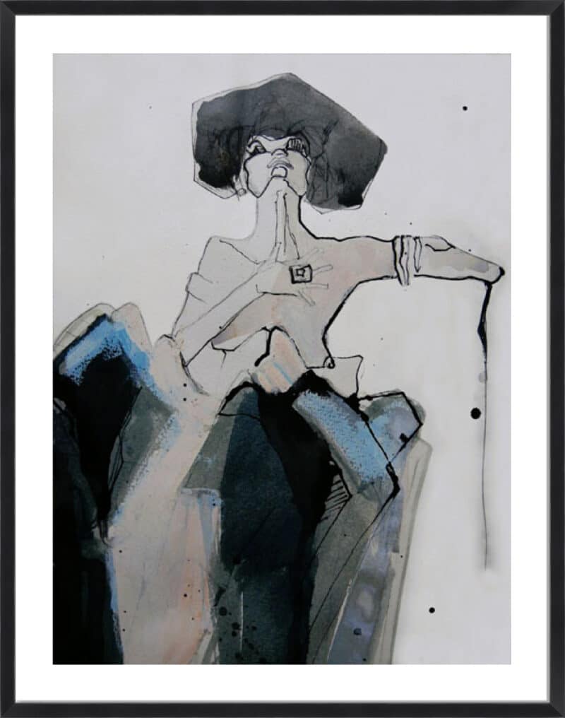 Blue - 5cm White Border Box Black