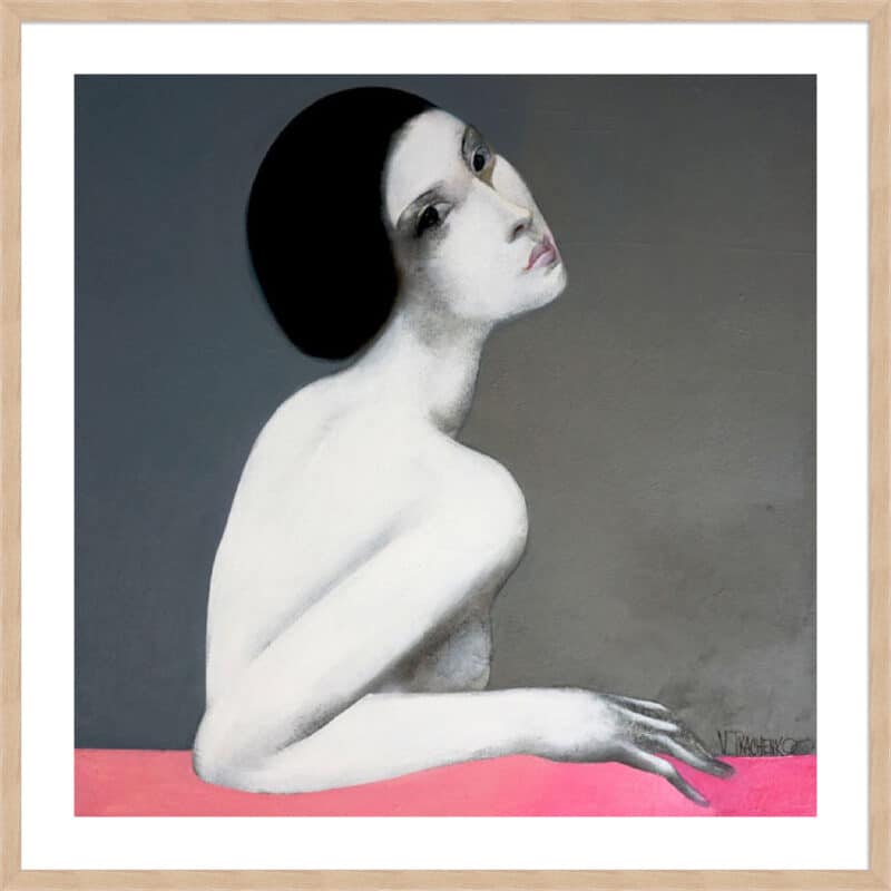 Brunette - 5cm White Border Box Natural