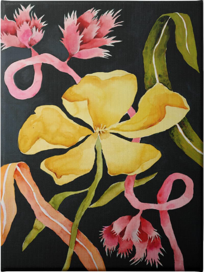 Buttercup on Indigo - Unframed Canvas Unframed Canvas