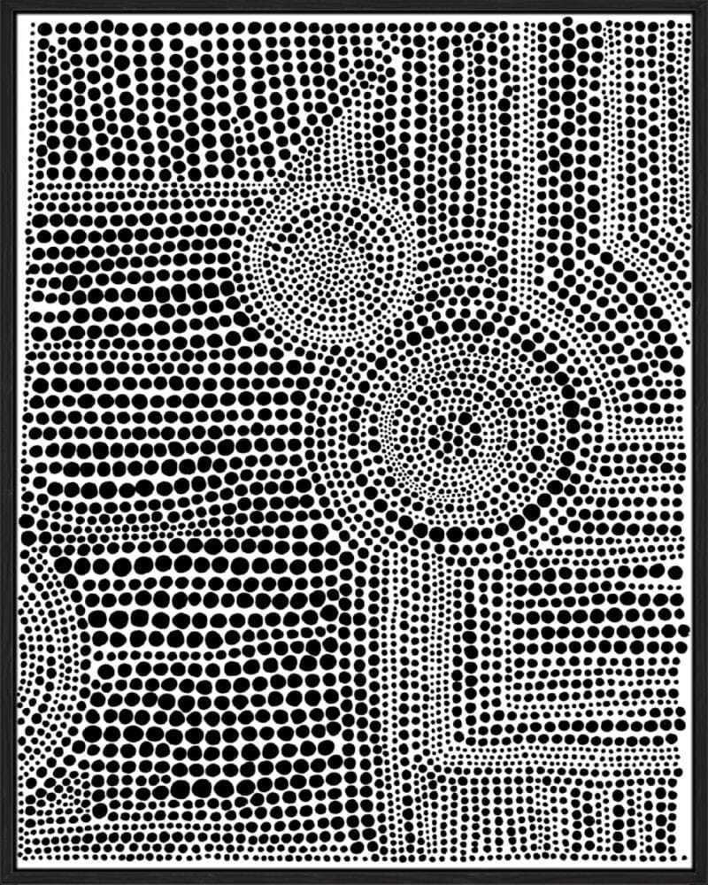 Clustered Dots A - Canvas Gallery Black