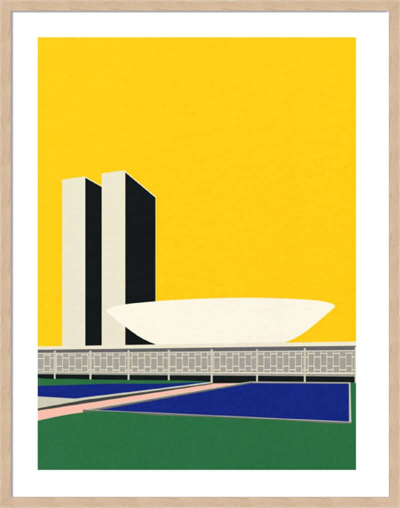 Congresso Nacional Brasilia - 5cm White Border Box Natural