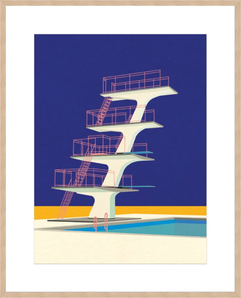 Diving Tower - 10cm Mount Board Box Natural