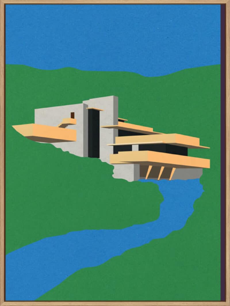 Frank Loyd Wright Falling Water - Canvas Gallery Natural