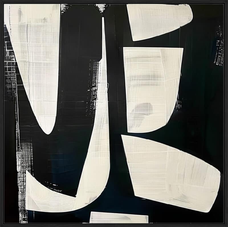 Geometric Contrast 1 - Canvas Gallery Black