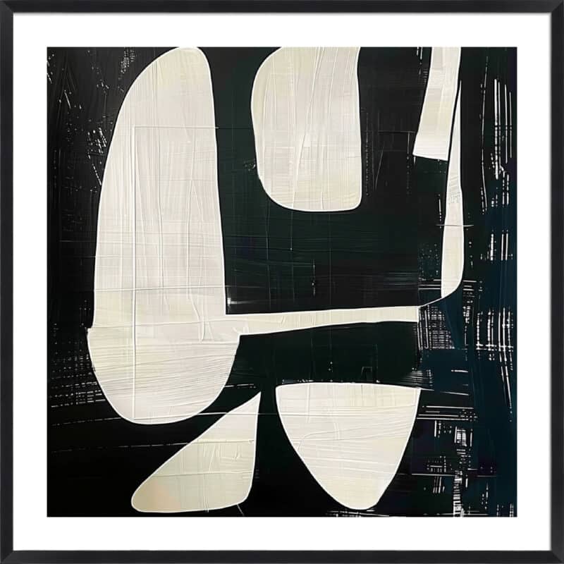 Geometric Contrast 2 - 5cm White Border Box Black